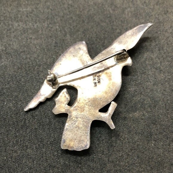 Vintage Siam Silver Cockatoo Pin - Picture 4 of 7
